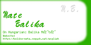 mate balika business card